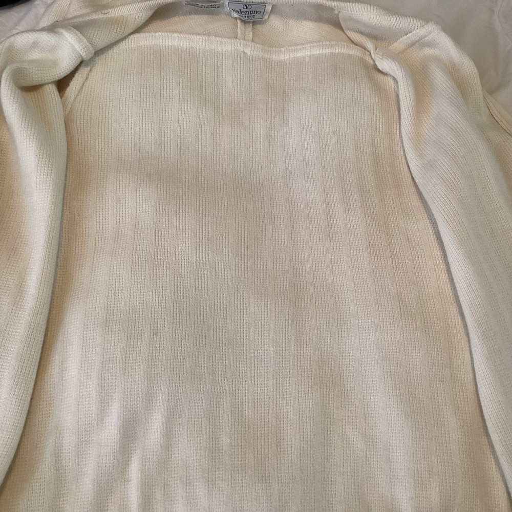 Valentino Ribbed Cardigan Rhinestone Buttons S - Picture 5 of 7